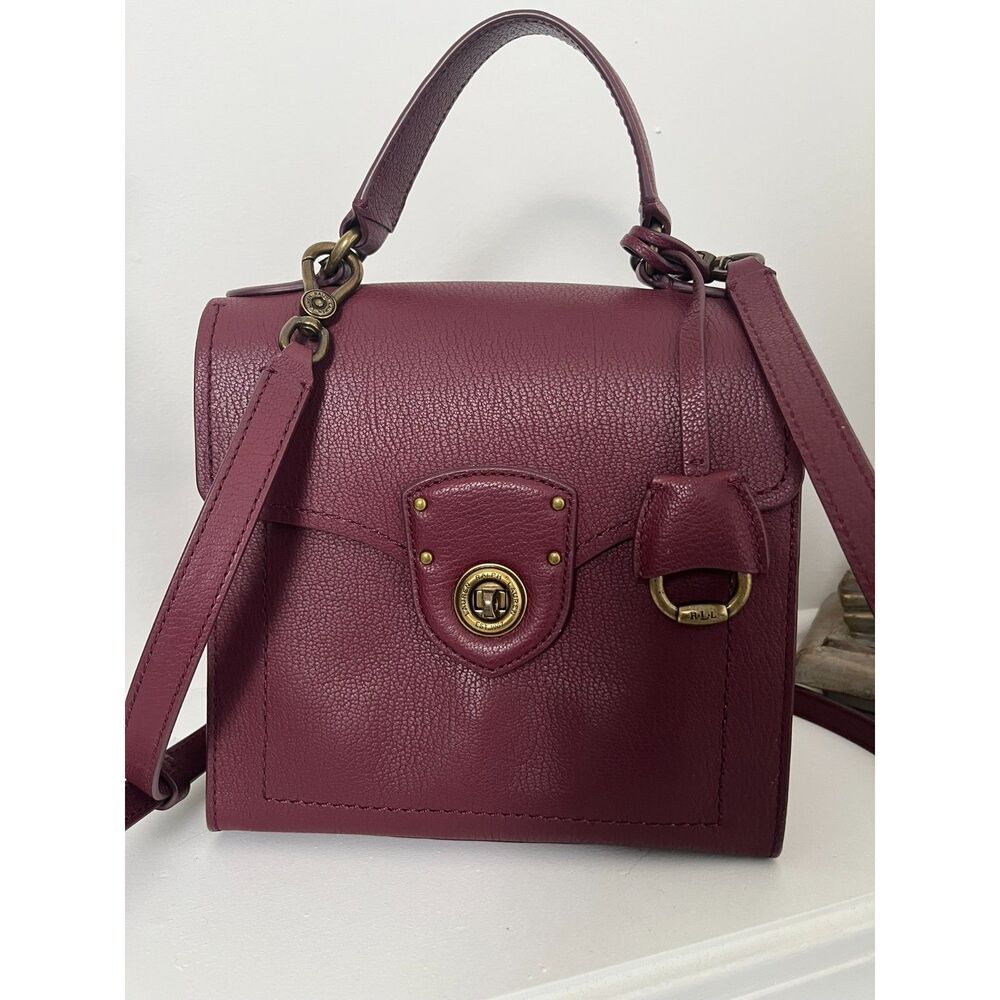 Lauren Ralph Lauren Millbrook in Merlot Leather Crossbody